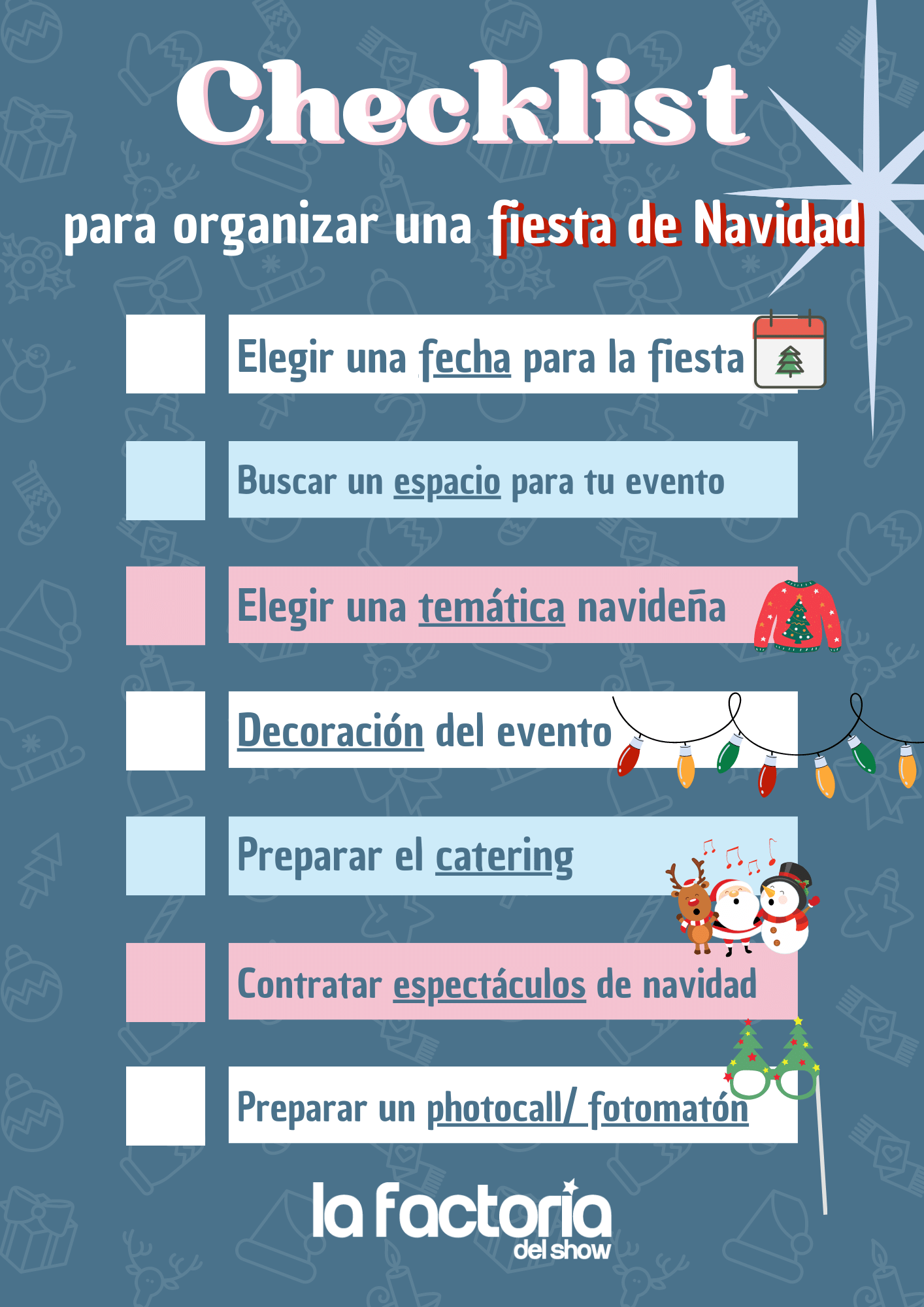 infografia: Checklist para organizar una fiesta de Navidad