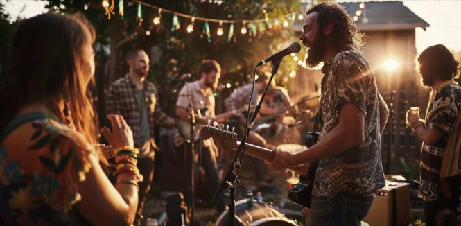 banda de musica en directo en una fiesta